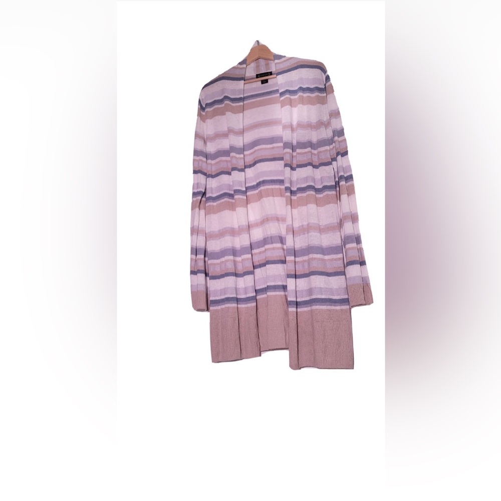 Nanette Lepore Linen Blend Open Duster Long Cardigan Split Hem XL
